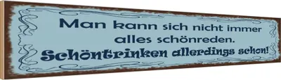 Produktbild von vianmo Holzschild 10x46 cm Nicht schönreden schöntrinken