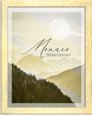 Produktbild von Bilderrahmen Monaco - 40x70 cm, Sand Gewischt Nachbildung, 1 mm Kunstglas klar