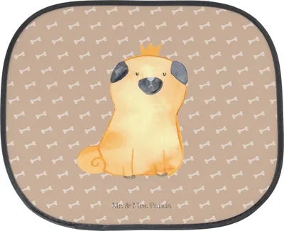 Produktbild von Mr. & Mrs. Panda Auto Sonnenblende Mops Krone - Hundeglück - Geschenk, Sonnenschutz, Hund, fenster, saugnapf, Königlich, Sprüche, Autoscheibe, Seitenfenster, Allergisch