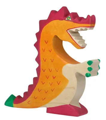Produktbild von Holztiger Drache rot Holzfigur