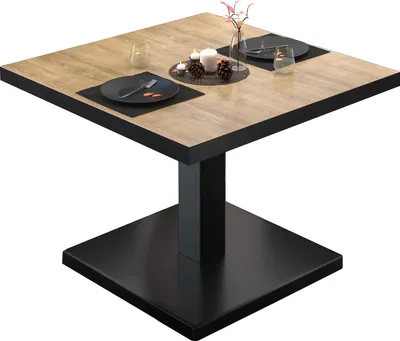 Produktbild von BM | Bistro Loungetisch | B:T:H 80 x 80 x 41 cm | Eiche / Schwarz | Bistro Tisch Loungetisch