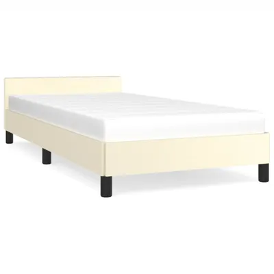Immagine prodotto di vidaXL Struttura letto con testiera senza materasso crema 90x200 cm