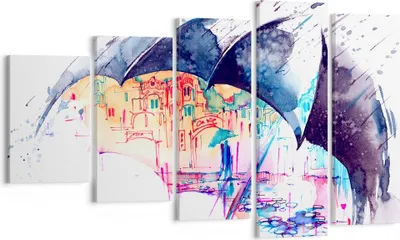 Produktbild von Bild auf Leinwand - Leinwandbild - Regenschirm Regen Regentropfen nass - 100x60cm - Wand Bild - Wanddeko - Leinwanddruck - Bilder - Kunstdruck - Leinwand bilder - Wandkunst - EG100x60-3063