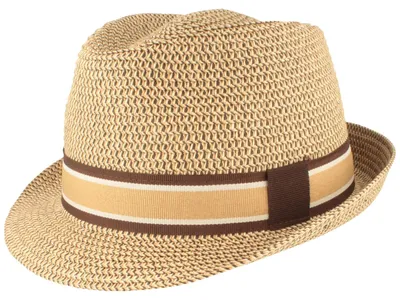 Rollbarer Trilby Strohhut mit UV-Schutz 50+ von Hut-Breiter in beige