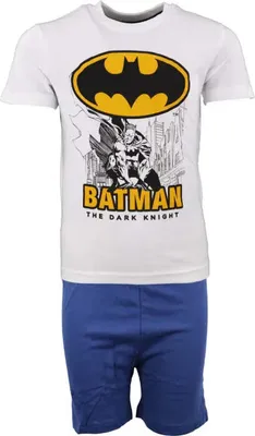 Produktbild von DC Comics BATMAN Kinder kurzarm Pyjama – Weiß / 104
