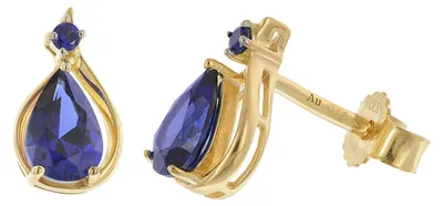 Produktbild von trendor 31289 Damen-Ohrringe Gold 333/8K Blaue Ohrstecker