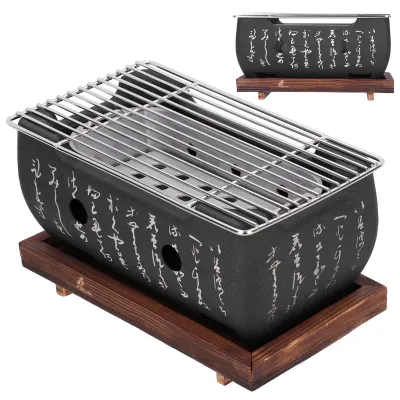 Produktbild von Miniatur-Grill für japanisches Barbecue, aus Aluminiumlegierung, für den Hausgebrauch, Kohlegrill, Ofenzubehör