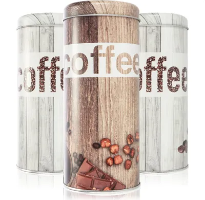Produktbild von com-four® 3x Kaffeepaddose - Metalldose für Kaffeepads im Vintage-Design