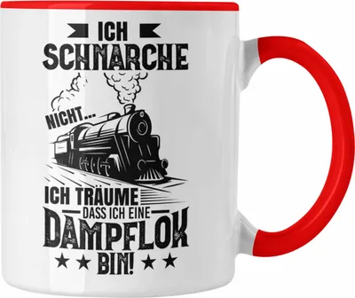 Produktbild von Trendation - Ich Schnarche Nicht Dampflock Tasse Geschenk Lustige Geschenkidee Dampflok Sprüche (Rot)