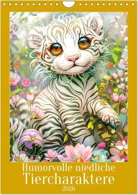 Immagine prodotto di Simpatici animaletti divertenti (calendario da parete 2026, formato A4 verticale), calendario mensile CALVENDO