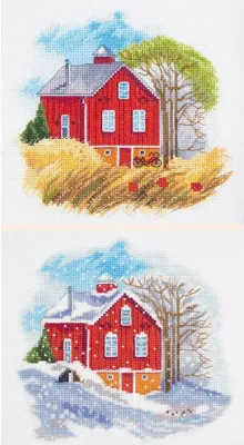 Produktbild von Panna Kreuzstichset "Jahreszeiten: Herbst, Winter" 39x18cm, Zählmuster