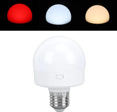 Produktbild von E26 Magnetische Glühbirne Wiederaufladbare Batteriebetriebene Glühbirne mit Fernbedienung Timer Dimmbare RGB LED Glühbirne für Schlafzimmer