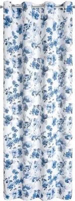 Produktbild von Vorhang CAREN weiß blau 140x250 cm Ösen Ösenvorhang