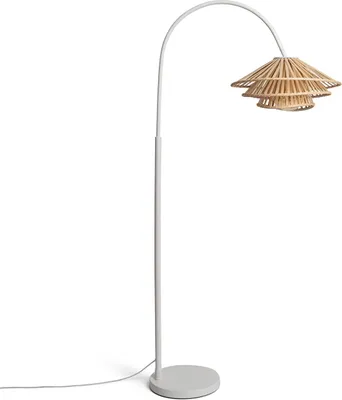 Produktbild von Stehlampe Metall und Bambus Ailén Weiß