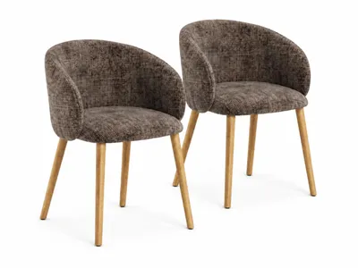 Image de Lot de 2 chaises Avelo 57x79x55 cm enveloppante bois d’hévéa Chêne/Marron, Image générée par une IA