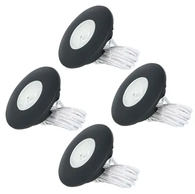 Image de HOFTRONIC - Lot de 4 spots LED encastrables plats 3W 2700K IP44 Noir