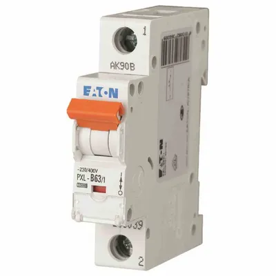 Immagine prodotto di Interruttore automatico EATON C PXL 63 A, 1 polo, 230 V, 10 kA, 1 U