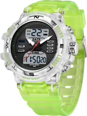 Produktbild von Armbanduhr Kinder Digitaluhr Damen Uhr 5ATM Wasserdicht Kinder Uhren für Jungs Mädchen mit Wecker Kalender Coutdown LED 12/24H Analog Digital Sportuhr