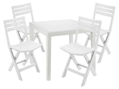 Produktbild von Gartengarnitur Bistrogarnitur 5-teilig Weiß