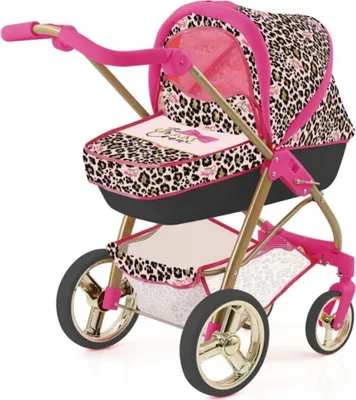 Produktbild von Glam Crew Die Glam Crew 2In1 Puppe Kinderwagen Bella mit Leopard Print Pink/Gold