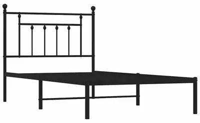 Produktbild von vidaXL Bettgestell mit Kopfteil Metall Schwarz 100x190 cm
