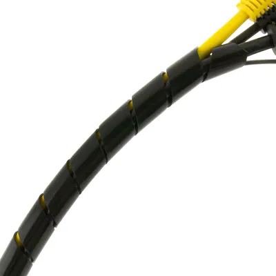 Immagine prodotto di SeKi 15547 Nastro a spirale 7,5-60 mm 5 metri Nero, Guaina flessibile per cavi Guaina a spirale Protezione dei cavi; per il raggruppamento dei cavi