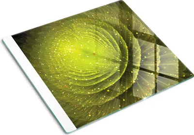 Imagen del producto de Placa de protección de vidrio – Cubierta para placa de cocina – Cubierta para placa de inducción – 60x52 cm – Limpieza fácil – Vidrio templado – Diseño de flor fractal