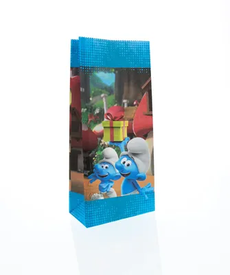 Produktbild von Die Schlümpfe Party-Tüte Geschenktasche Papier inkl. Sticker, 10 Stk  Mitgebsel