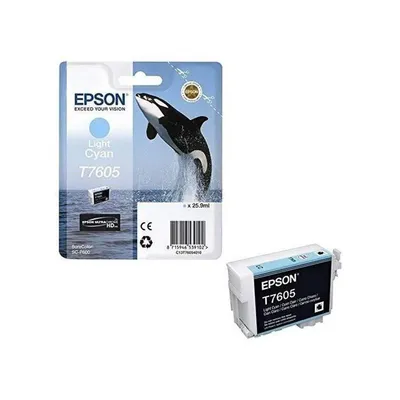 Produktbild von Epson T7605 Light Cyan, Helle Cyan, Tinte auf Pigmentbasis, 25,9 ml, 1 Stück(e)