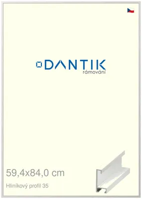 Obrázok produktu pre Rám DANTIK 59,4x84 | ALU profil 6035 Biela dyha (Plexi Clear)