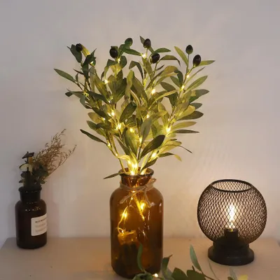 Zdjęcie produktu dla Sztuczne gałązki dekoracja DIY drzewo światło gałązki światła zestaw 3 roślin świecące gałązki sztuczne rośliny zielone na Boże Narodzenie dekoracja domu dekoracja ślubna