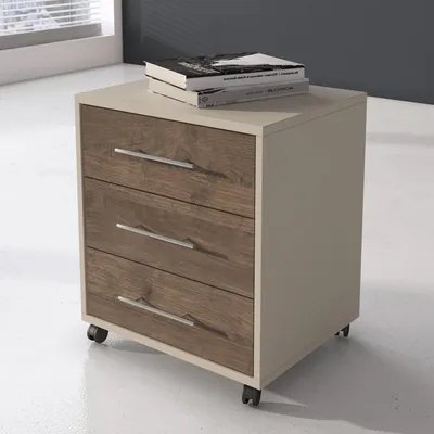 Immagine prodotto di Pisano - Cassettiera, 43x40x57h cm Beige, 3 Cassetti