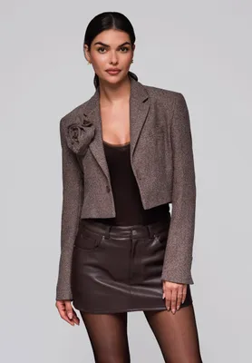 Produktbild von Ombre Kurzblazer mit Rosen-Detail braun XL