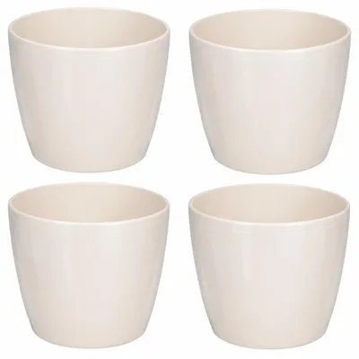 Produktbild von Glänzende Dekorative Blumentöpfe Set von 4 - Beige