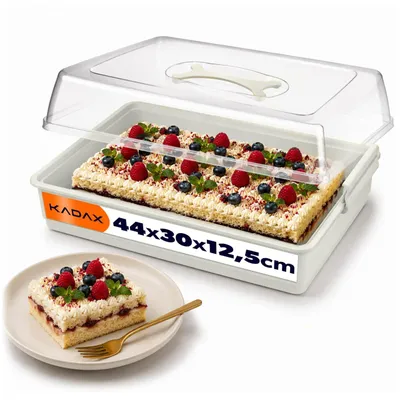 Image de KADAX Bol à tarte "Ovada", Boîte à tarte avec couvercle, 43cm, Crème