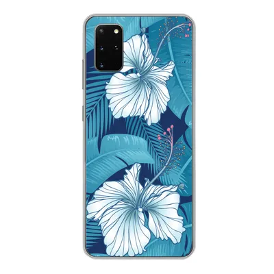 Produktbild von MuchoWow® Handyhülle Schutzhülle Hülle für Samsung Galaxy S20 Plus Tropisch - Blumen - Blau Silikon Softcase Handy Hülle - Hartschale