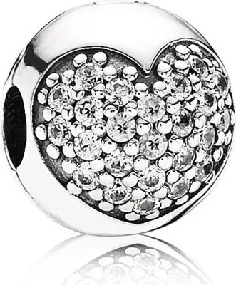Produktbild von Pandora 791053CZ Clip Pavé-Herz Weiss Silber