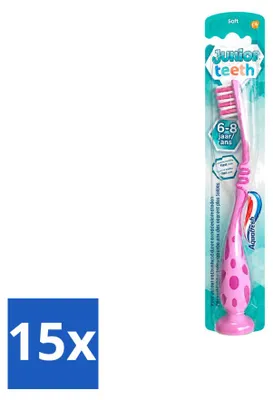 Produktbild von 15 x Aquafresh Junior Tandenborstel - 6-8 Jahre - Vorteilspackung - 15 Stücke
