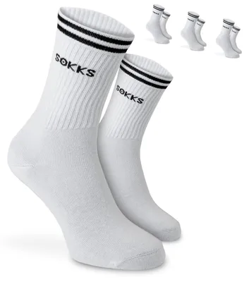 SOKKS Calzini Sportivi Scritta Bianco in Cotone — Vista 1