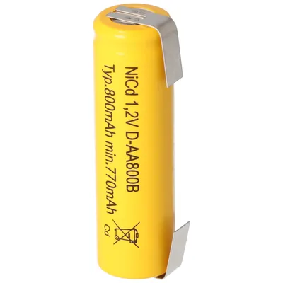 Zdjęcie produktu dla Płaski akumulator NiCd Mignon 1.2V 800mAh AA z wypustkami lutowniczymi w kształcie litery U