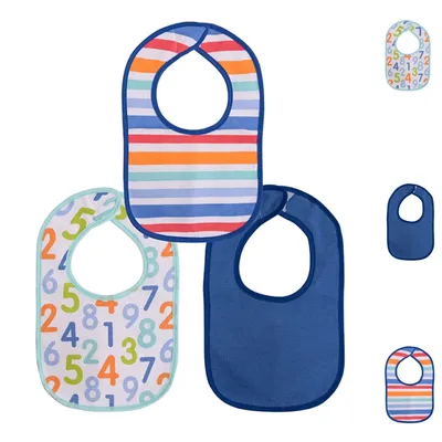 Zdjęcie produktu dla Zestaw 3 samozaciskowych, jednowarstwowych, wodoodpornych, bawenianych liniakw Baby Care w kolorze niebieskim