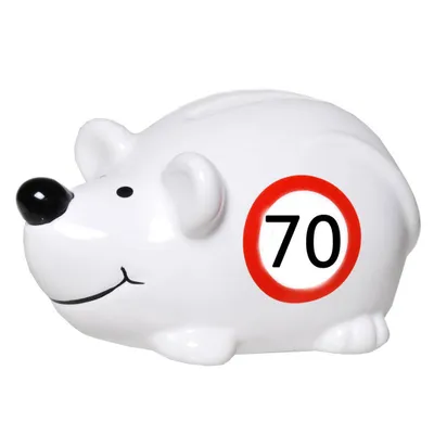 Produktbild von 1 Mini - Spardose Maus "70" 70.Geburtstag Geldgeschenk Spardose Keramik Deko Geld