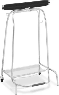 Produktbild von Expondo Uniprodo Müllsackständer - Schwarz, Silbern - Fußpedal - 2 Lenkrollen mit Bremsen