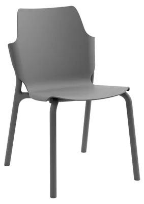 Image de Chaise de jardin Rebecca Mobili Tarek 83 x 56 x 47 cm, polypropylène, gris anthracite, style moderne, lot de 2