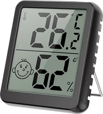 Image de Verk 27439 Thermomètre numérique avec hygromètre 4,5 x 5 cm, noir