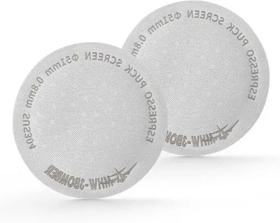 Zdjęcie produktu dla 2 sitka ze stali nierdzewnej o średnicy 51 mm i grubości 0,8 mm do uchwytów na filtry do espresso