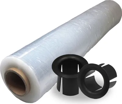 Produktbild von DULA Stretchfolie Set Transparent, 1 Rolle 50 cm x 300 m mit 2 Kunststoffgriffen