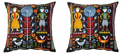 Produktbild von IKEA TRATTKAKTUS Kissenbezug 2er-Set Bunt Baumwolle