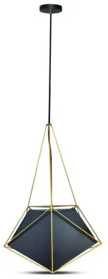Image de Suspension noire et dorée E27, lampe suspendue moderne pour table à manger, V-TAC