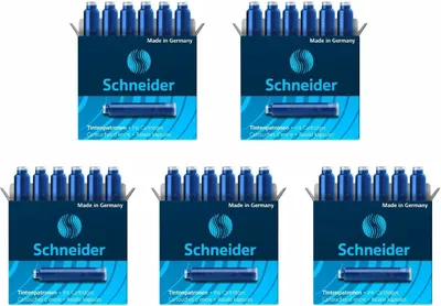 Produktbild von Schneider Standard-Tintenpatronen 5er-Set blau